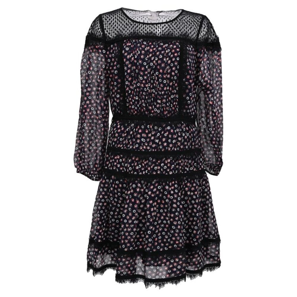 Diane Von Furstenberg Polka Dot Print Dress in Black Silk
